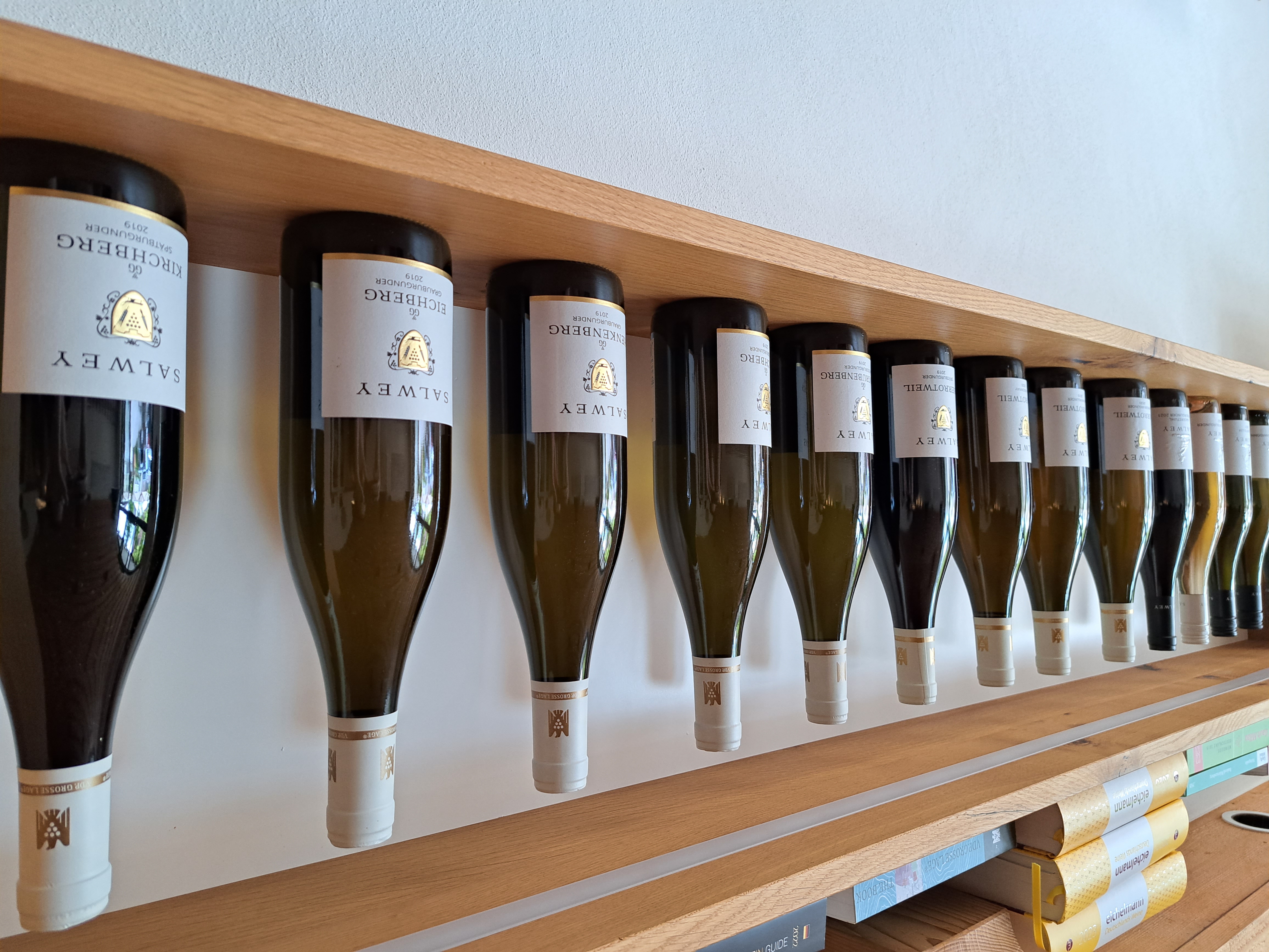 Wine bottles at Salwey in Baden, Germany